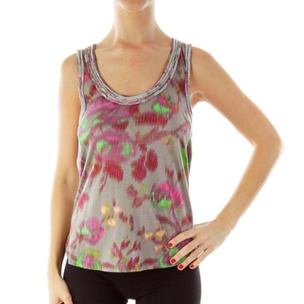 Ella Moss Gray Pink Racerback Top - Picture 2 of 3